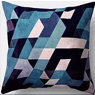 Geometric Pink and Blue Cushion Cover