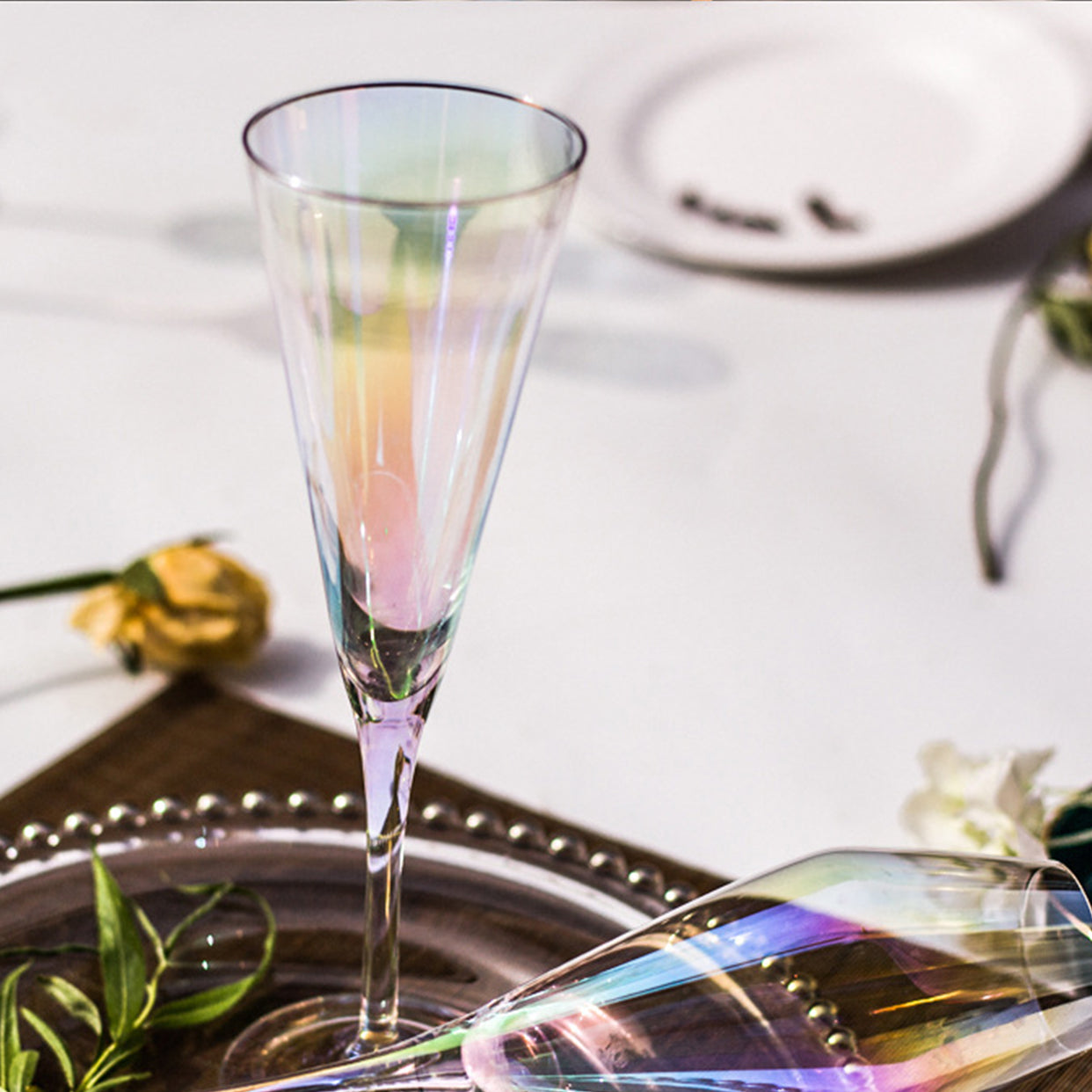 Rainbow V-Shaped Champagne Glass