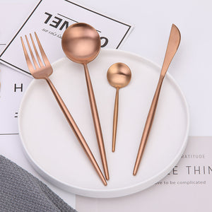 Rose Gold Matt 4 Pieces Set Cutlery