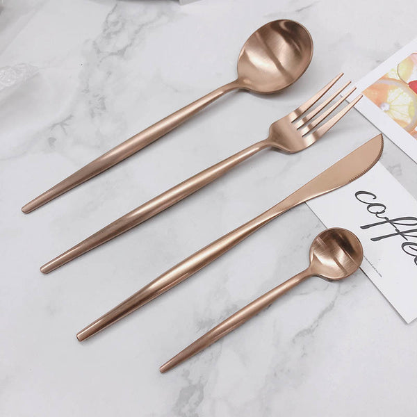 Rose Gold Matt 4 Pieces Set Cutlery