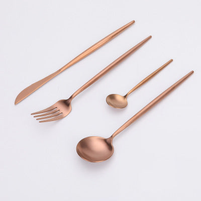 Rose Gold Matt 4 Pieces Set Cutlery