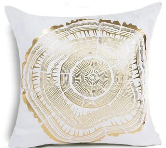 Tree Trunk White and Gold Cushion Cover