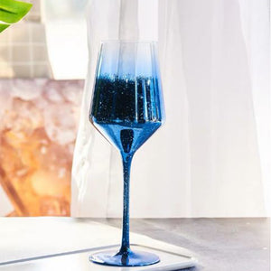 Blue Shiny Star Collection Wine Glass